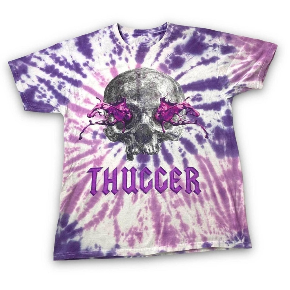 Young Thug “Thugger” Skull Purple Tie-Dye Graphic Tee T-Shirt